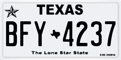 TX license plate BFY4237