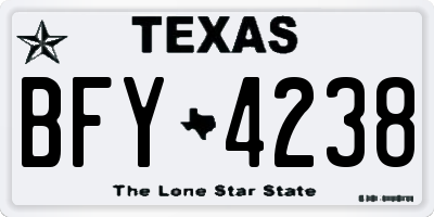 TX license plate BFY4238