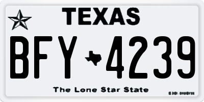 TX license plate BFY4239