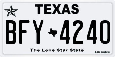 TX license plate BFY4240