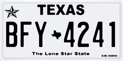 TX license plate BFY4241