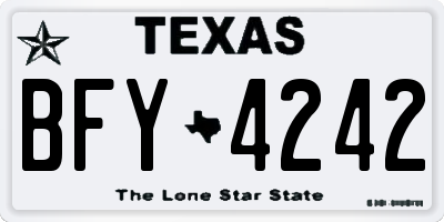 TX license plate BFY4242
