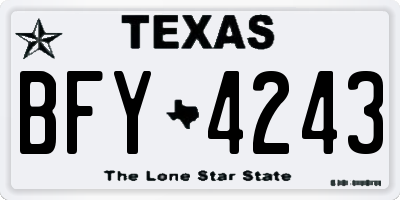 TX license plate BFY4243