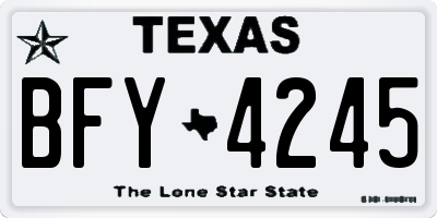 TX license plate BFY4245