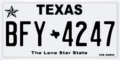 TX license plate BFY4247