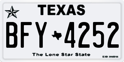 TX license plate BFY4252