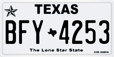 TX license plate BFY4253