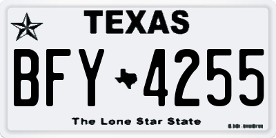TX license plate BFY4255