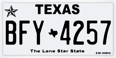 TX license plate BFY4257