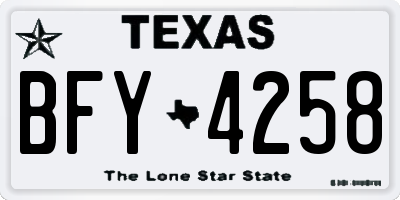 TX license plate BFY4258