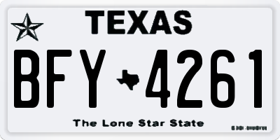TX license plate BFY4261