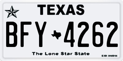 TX license plate BFY4262