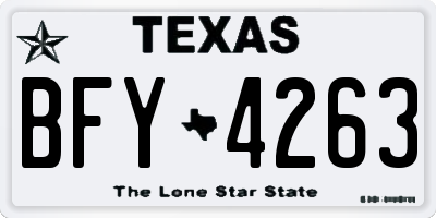 TX license plate BFY4263