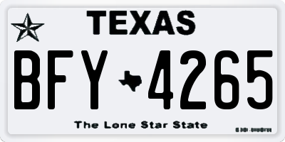 TX license plate BFY4265