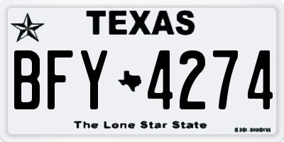 TX license plate BFY4274