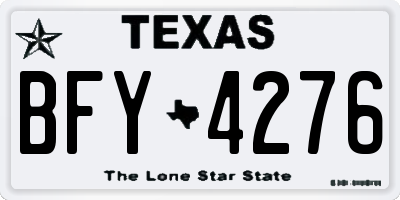 TX license plate BFY4276