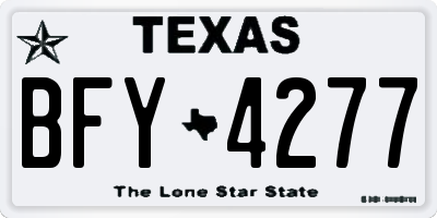 TX license plate BFY4277