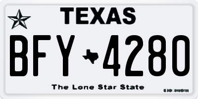 TX license plate BFY4280