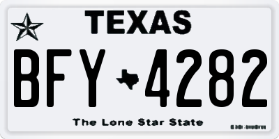 TX license plate BFY4282