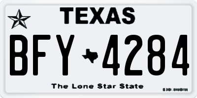 TX license plate BFY4284