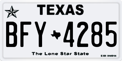 TX license plate BFY4285
