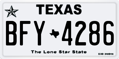 TX license plate BFY4286