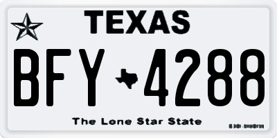 TX license plate BFY4288