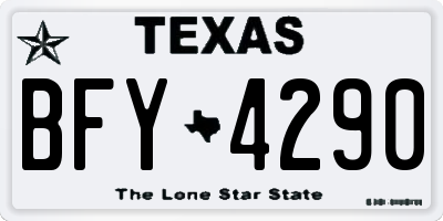 TX license plate BFY4290