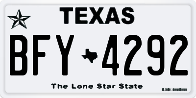 TX license plate BFY4292