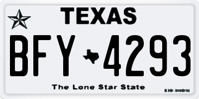 TX license plate BFY4293