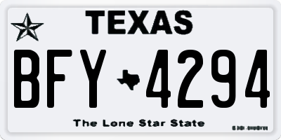 TX license plate BFY4294