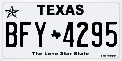 TX license plate BFY4295