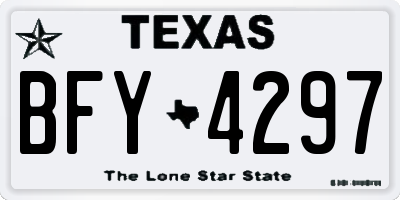 TX license plate BFY4297