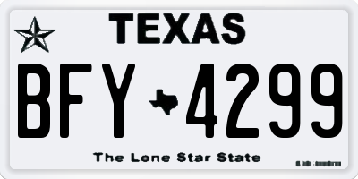 TX license plate BFY4299