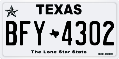 TX license plate BFY4302