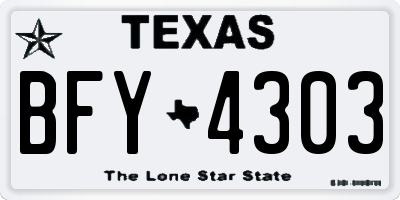 TX license plate BFY4303