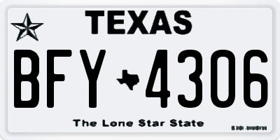 TX license plate BFY4306