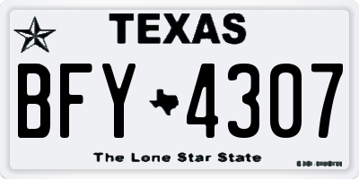 TX license plate BFY4307