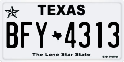 TX license plate BFY4313