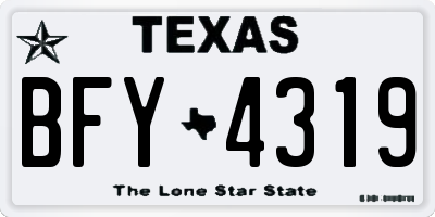 TX license plate BFY4319