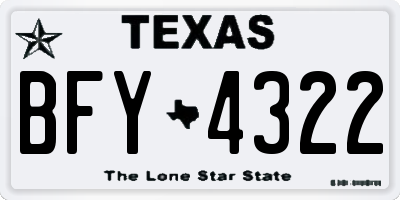 TX license plate BFY4322