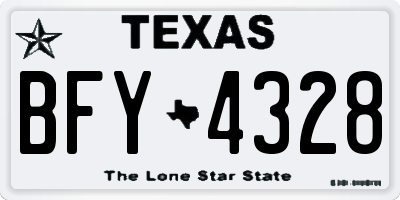 TX license plate BFY4328