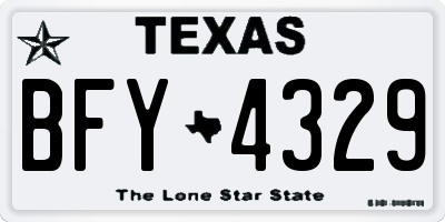 TX license plate BFY4329