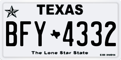 TX license plate BFY4332