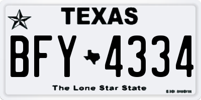 TX license plate BFY4334