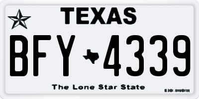 TX license plate BFY4339