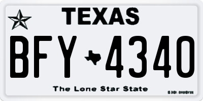TX license plate BFY4340