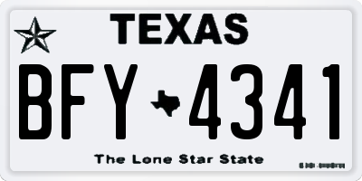 TX license plate BFY4341