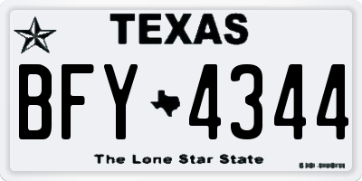 TX license plate BFY4344