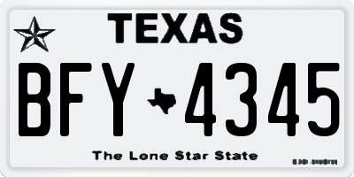 TX license plate BFY4345